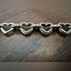 Brighton Silver Heart Link Bracelet